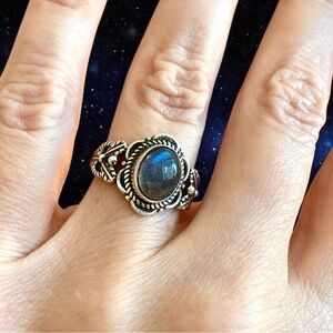 Ornate Labradorite Ring, 5.75